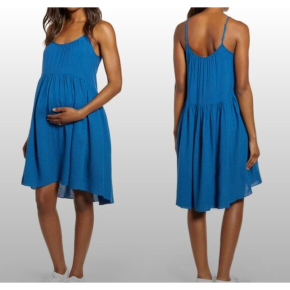 The Hatch Collection Sz 1 Eloise Tank Dress Maternity Blue Adjustable Strap P133 - Picture 1 of 7
